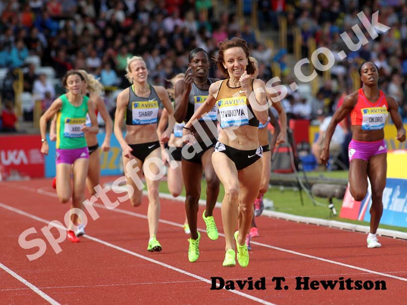 Marilyn Savinova wins the 800 metres, 2012 Samsung Diamond League, Birmingham.
